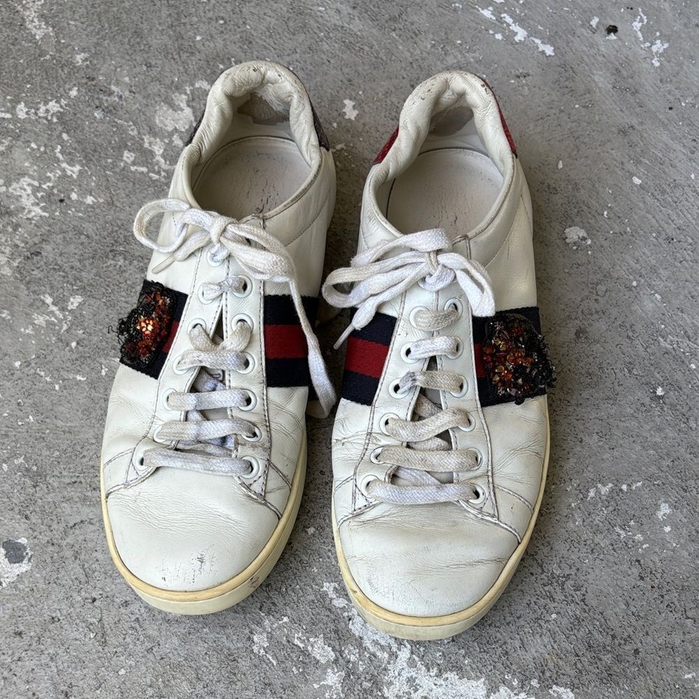 Gucci, distressed ace sneakers